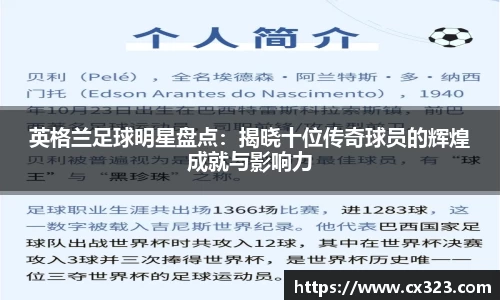 英格兰足球明星盘点：揭晓十位传奇球员的辉煌成就与影响力